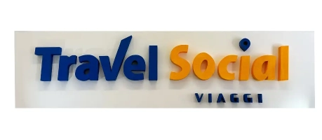 Insegna in polistirene travel social viaggi