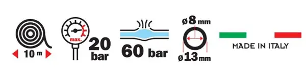 Tubo aria raccordato Ø 8x13 mm - 10 m - Ribimex Tubo Aria Raccordato