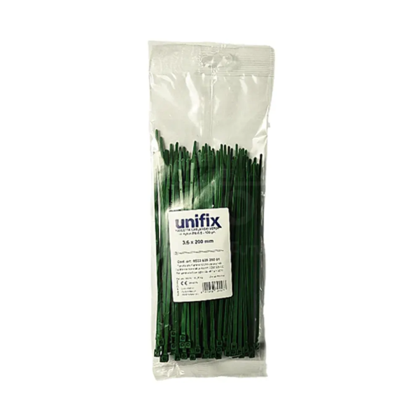Fascette 3,6x200 verdi per camblaggio - 100 pz - 0533 635 200 01 | unifix
